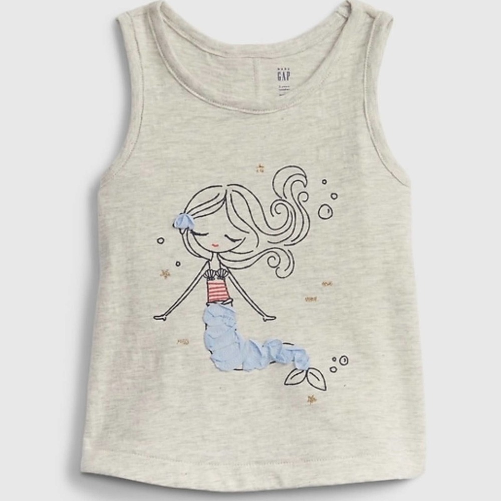 NWT BabyGap Bea Mermaid Graphic Tank Top (Size 4T)